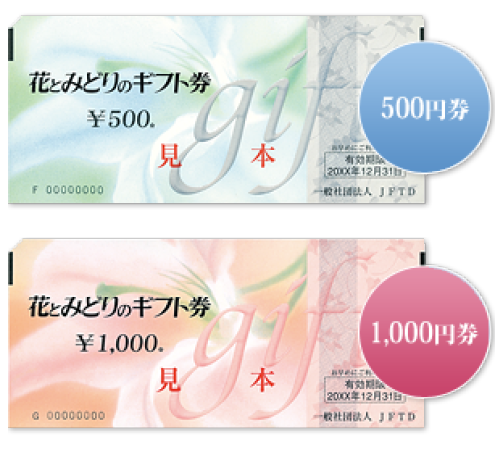 花とみどりのギフト券